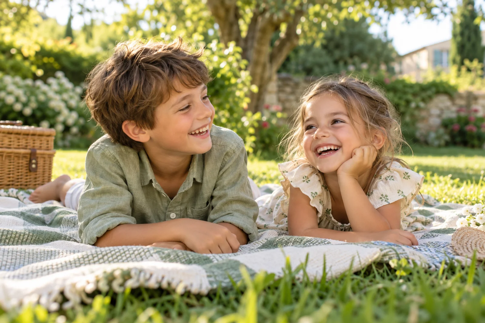 Deux enfants partagent un souvenir