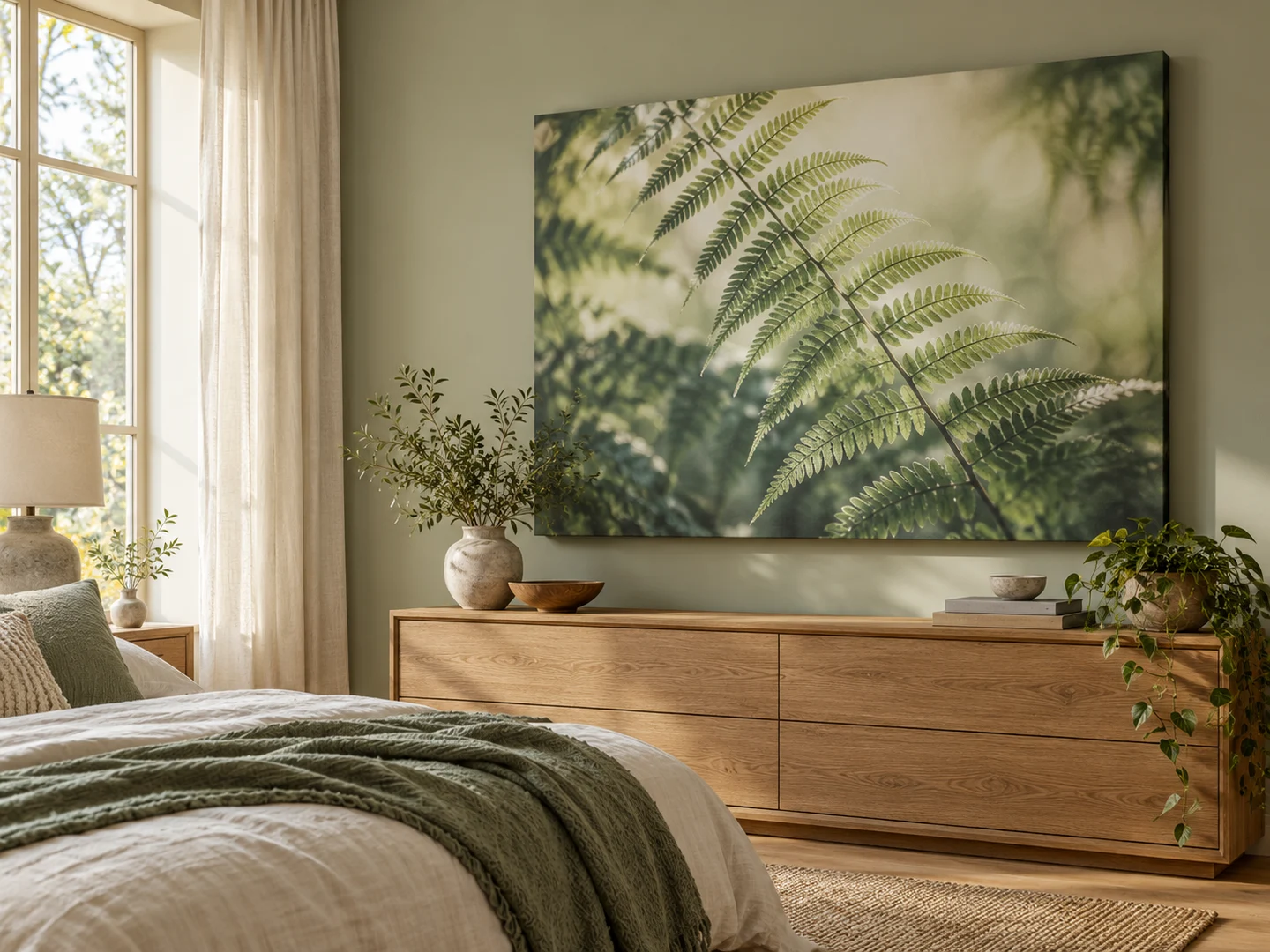 Inspiration : toile décorative dans une chambre