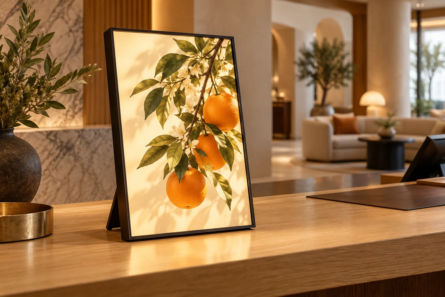 Présentoir lumineux de table