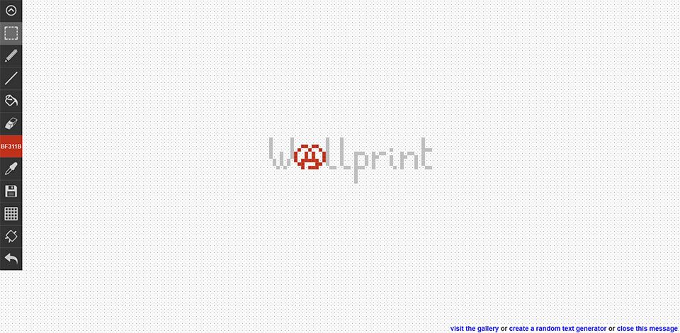 Reprise du logo Wallprint en pixel avec Pixel Art Maker
