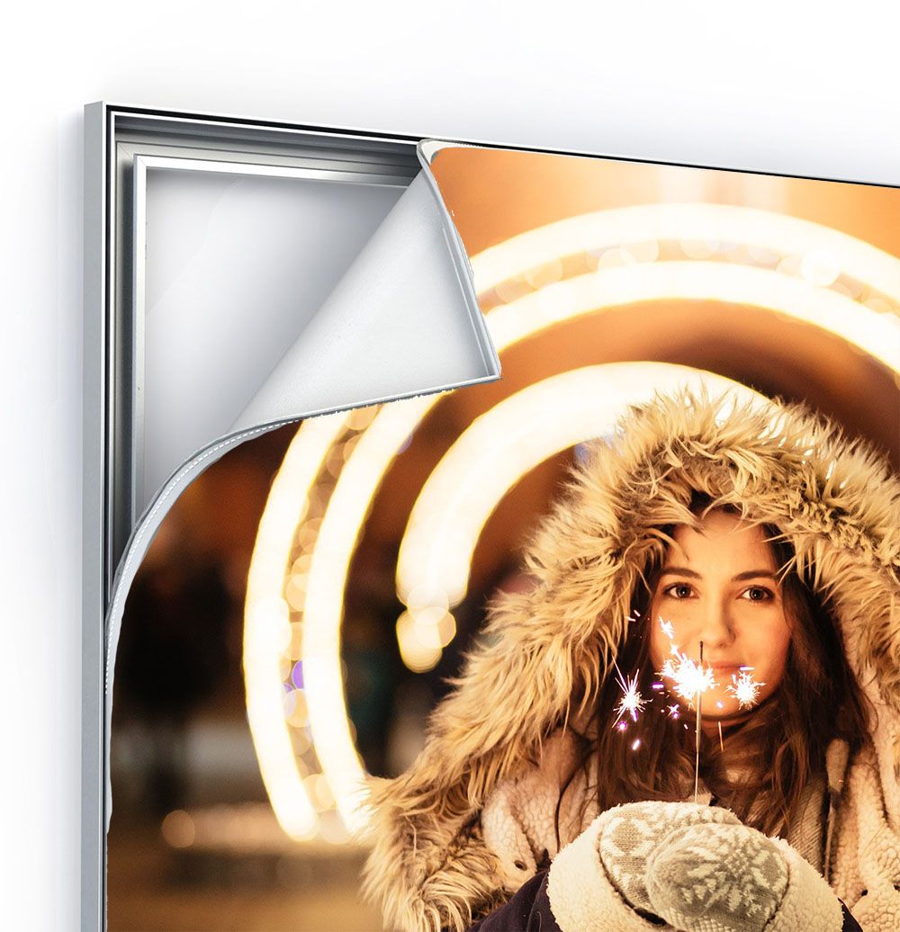 Détail d’une impression sur châssis aluminium Wallprint
