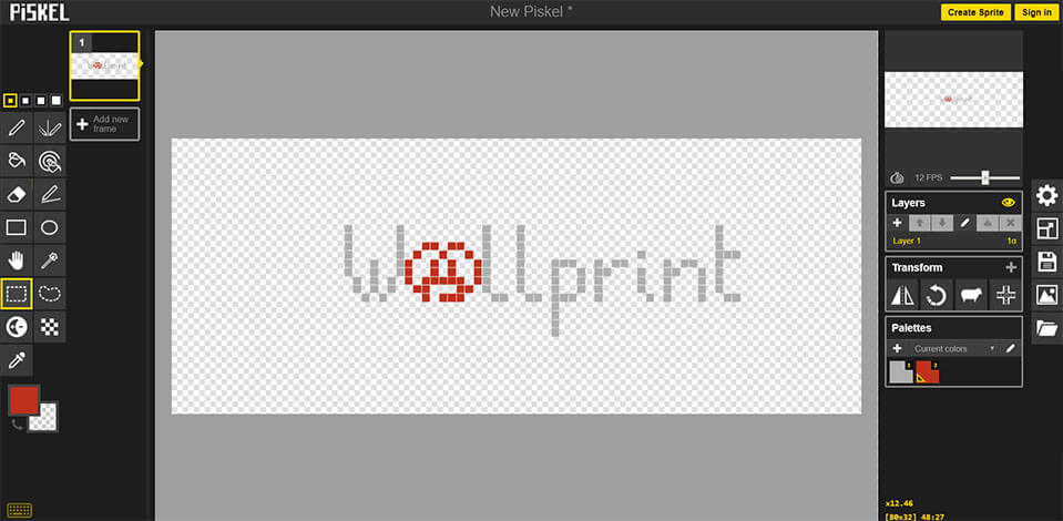 Le logo sur Piskelapp