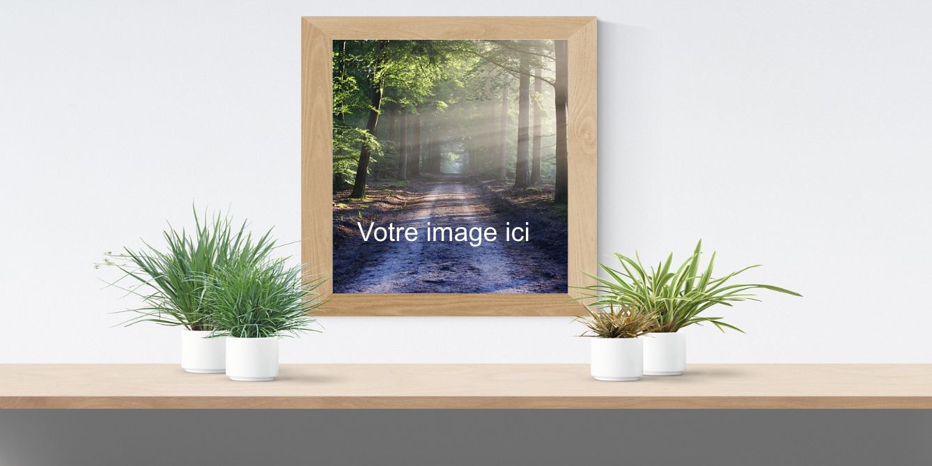 Mockup poster cadre bois