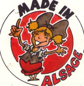 Variante du logo Made in Alsace avec une alsacienne