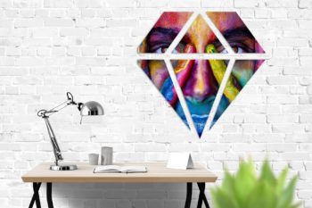 Alternative view of Impression avec découpe forme diamant - Forex ou Dibond