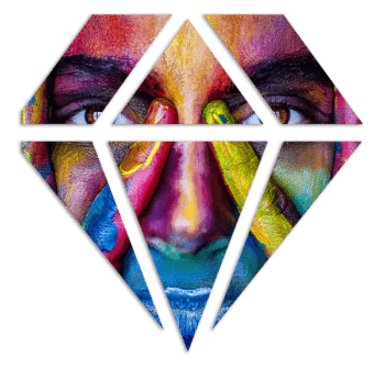 Impression avec découpe forme diamant - Forex ou Dibond