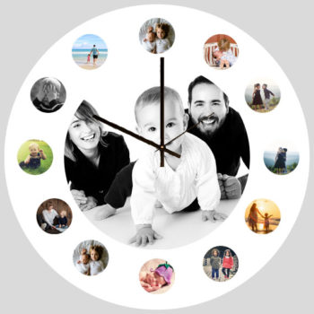 Alternative view of Horloge ronde 12 photos + photo centrale