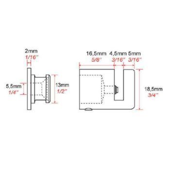 Alternative view of fixation murale fendue - 4 mm